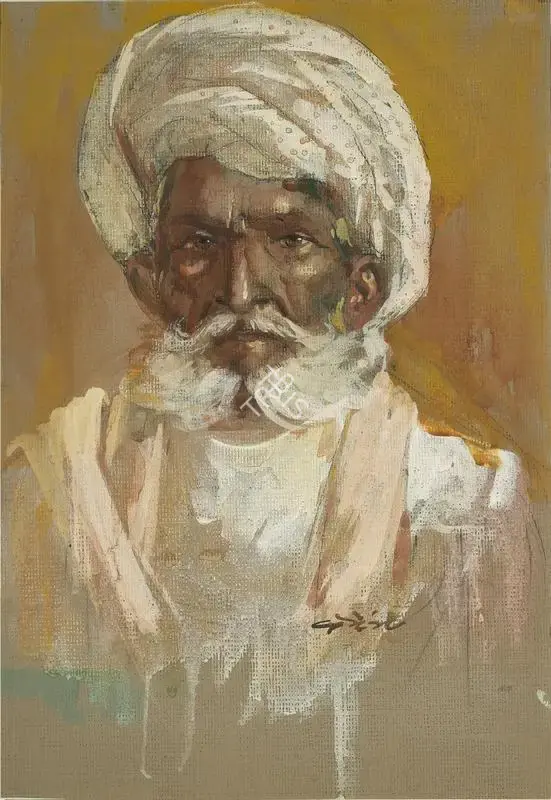 N.S. Bendre (Artist), An Old Man from Cutch, 1948, Painting