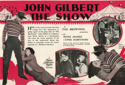 Tod Browning (Producer), The Show, 1927, Handbill