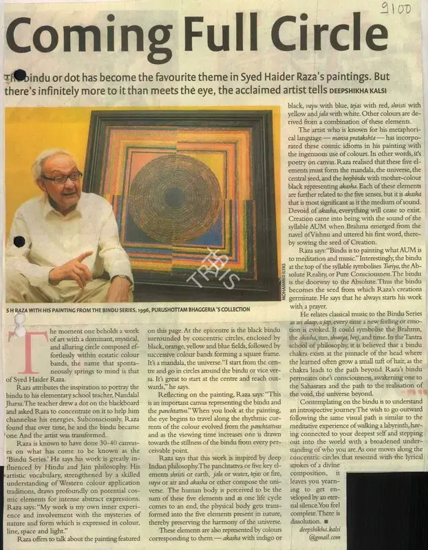 Deepshikha Kalsi (Reporter), Coming Full Circle, 2010, Newspaper Clipping