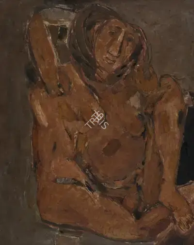 Tyeb Mehta (Artist), Untitled (Figure of a Woman), 1961, Painting