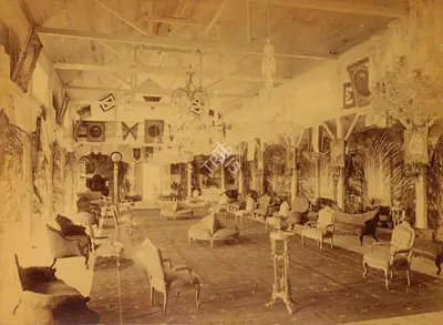 Lala Deen Dayal (Photographer), Bashir-bagh Ball room, 1889, Antiquarian Photograph