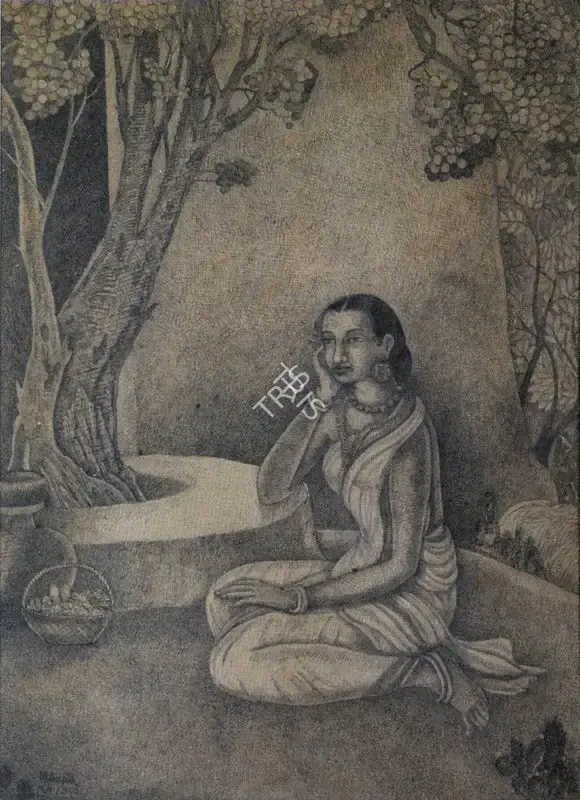 Mahindra Bhushan Gupta (Artist), Shabari, 1940, Painting