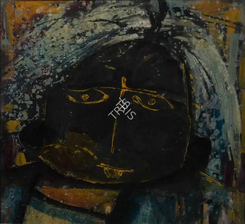 Sunil Madhav Sen (Artist), Untitled (Face), Painting