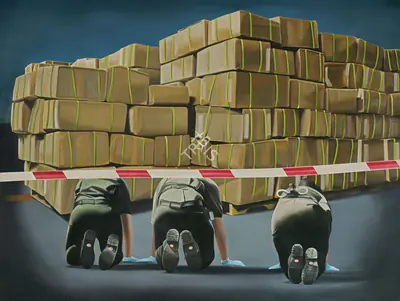 Shibu Natesan (Artist), Investigation, 2007, Painting
