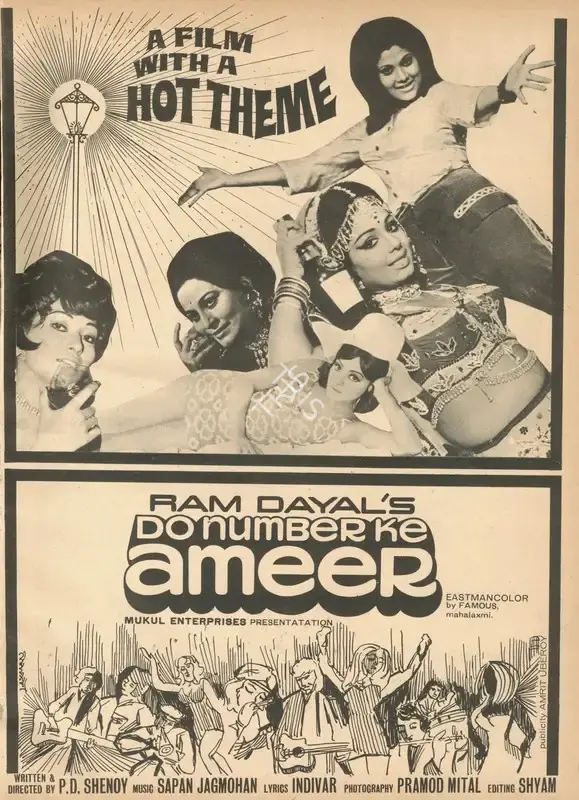 Ram Dayal (Producer), Do Number Ke Ameer, 1974, Advertisement