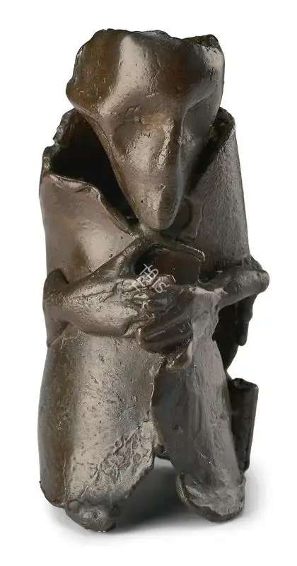 Hore, Somnath (Artist). Old Miner, 1985 | Sculpture, Pu.Mum/31.08.23, 2023 · Pundole