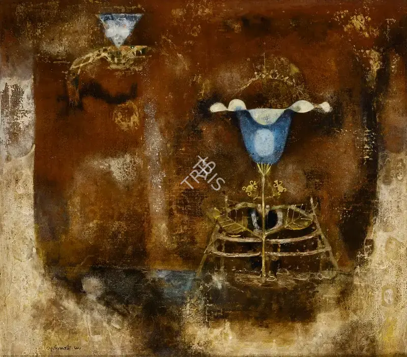 Ganesh Pyne (Artist), Bloom, 1968, Painting