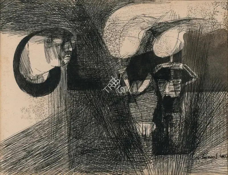 Ganesh Pyne (Artist), Untitled, 1960, Drawing