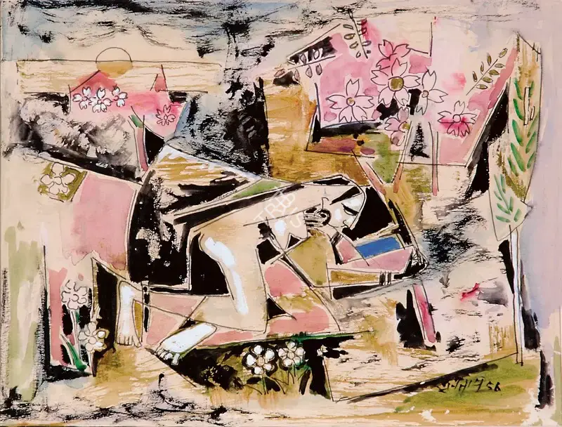 G.R. Santosh (Artist), Remorse, 1956, Painting