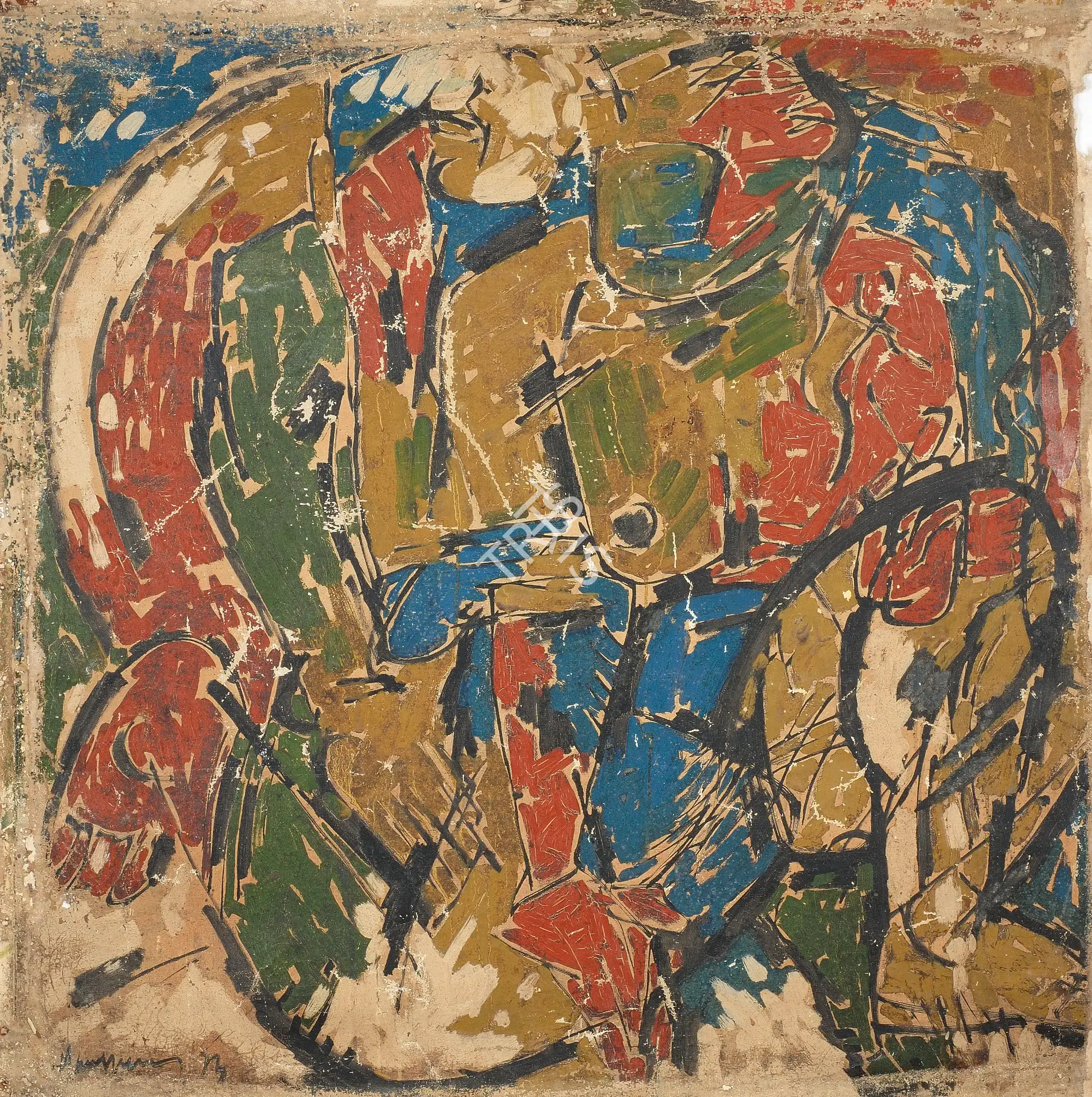 Munuswamy, L. (Artist). Couple, 1973 | Painting, Os.Mum/31.01.07, 2007 · Osian's