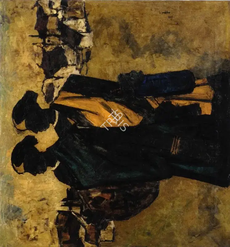 B. Prabha (Artist), 2 Girls, 1960, Painting