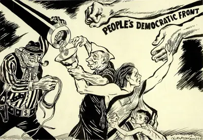 Chittaprosad (Artist), People's Democratic Front, 1952, Drawing