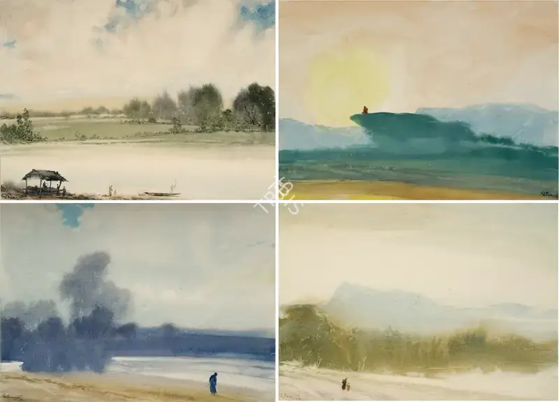 Sen, Bireshwar (Artist). Untitled, 1965 | Painting, Os.Mum/19.01.08, 2008 · Osian's