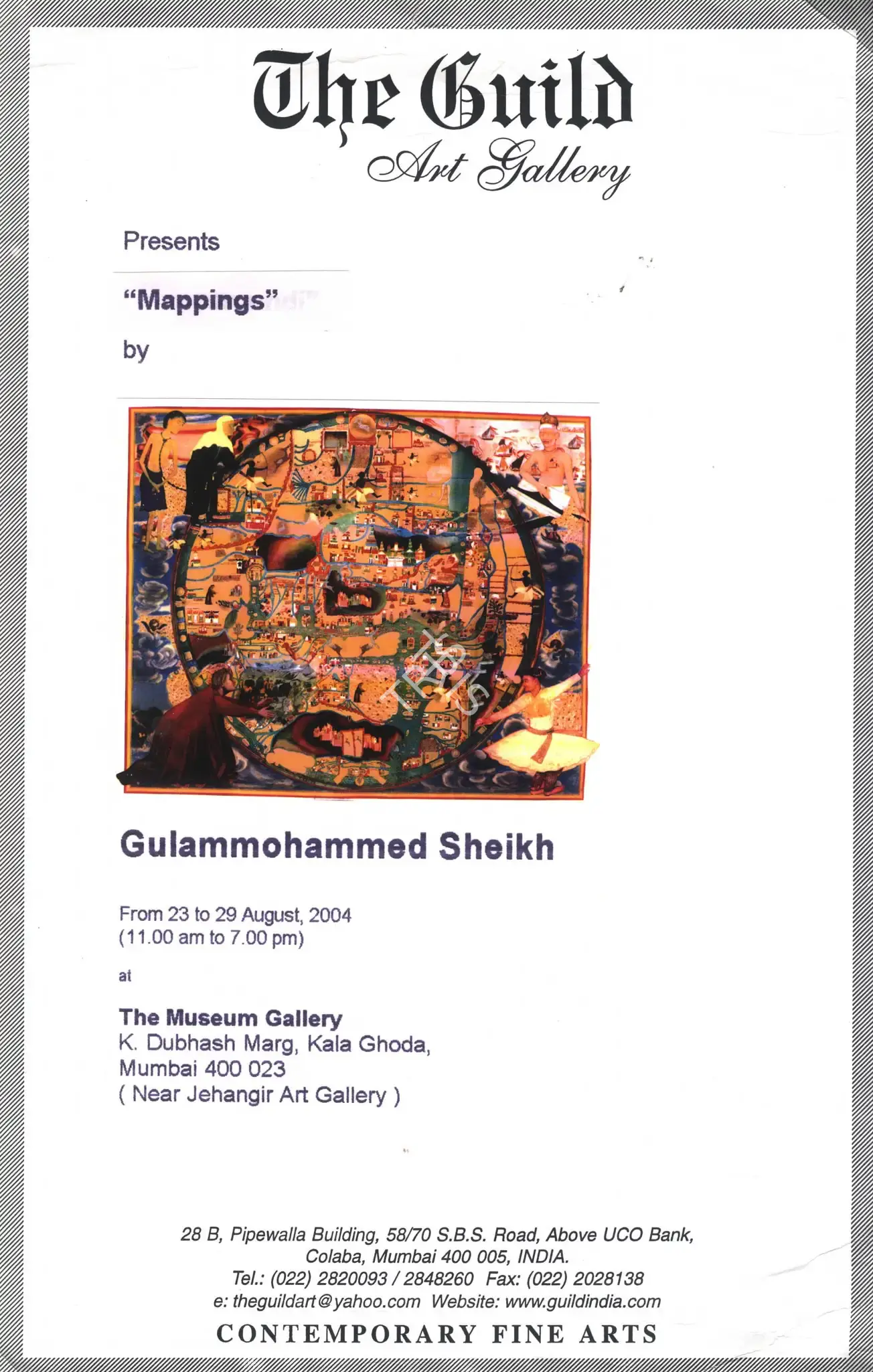 G.M. Sheikh (Artist), Gulammohammed Sheikh, 2004, Solo Exhibition Invitation