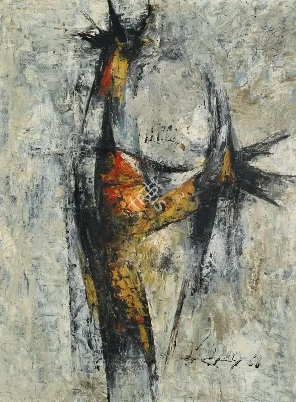 G.R. Santosh (Artist), Untitled (Rooster), 1961, Painting