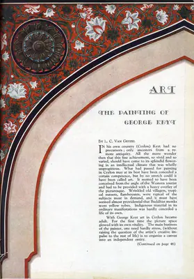 L.C. Van Geyzel (Essayist), The Painting of George Keyt, 1947, Essay