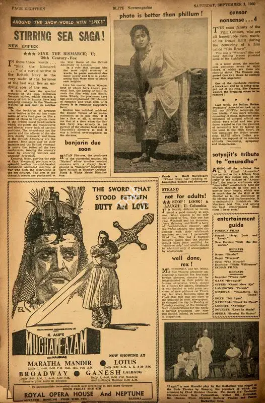 Satyajit's Tribute to "Anuradha", 1960, Film Review