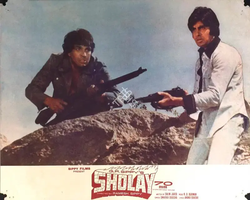 Dwarka Divecha (Cinematographer), Sholay, 1975, Lobby Card