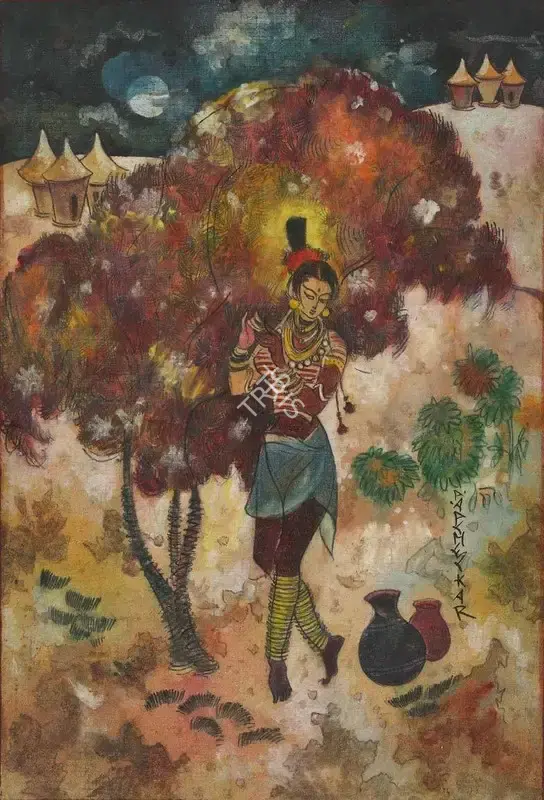 A.A. Almelkar (Artist), Radha, 1953, Painting