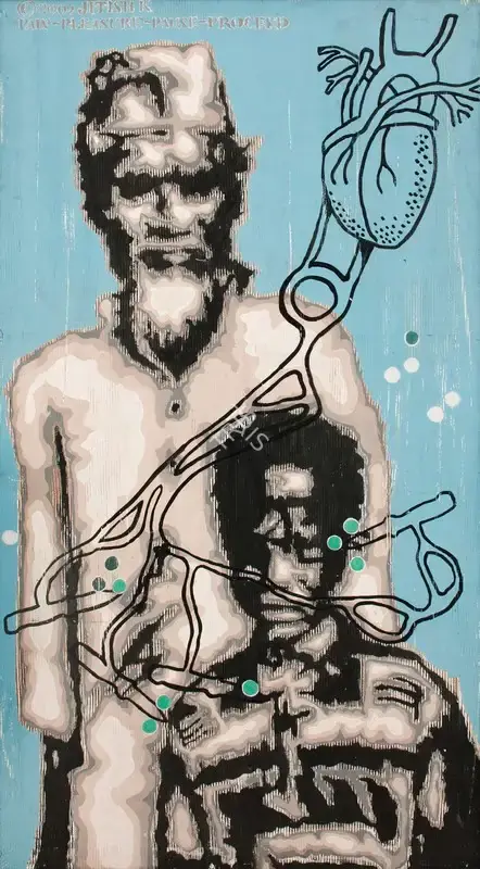 Jitish Kallat (Artist), Pain-Pleasure-Pause-Proceed, 2002, Painting