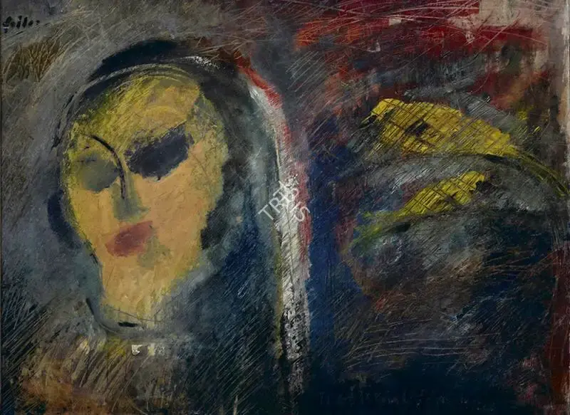 Mookherjea, Sailoz (Artist). The Eternal Feminine, c.1950 | Painting, AG.Onl/28.12.21, 2021 · Asta Guru