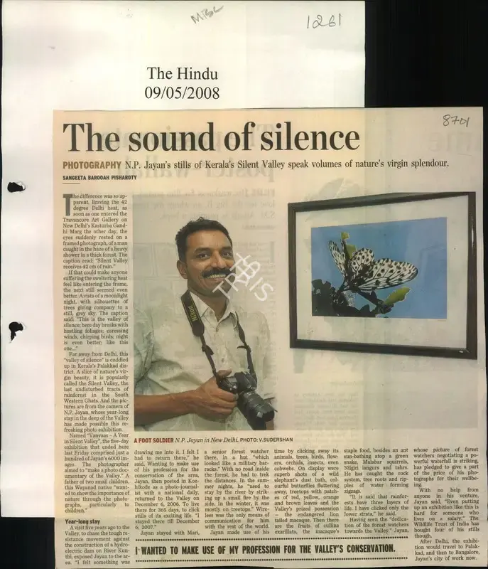 Sangeeta Barooah Pisharoty (Reporter), The Sound of Silence, 2008, Newspaper Clipping