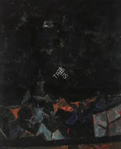 S.H. Raza (Artist), Untitled, 1955, Painting