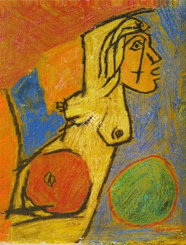 M.F. Husain (Artist), Untitled, 1955, Painting