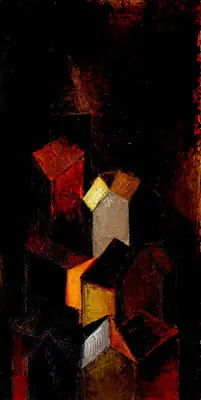 Akbar Padamsee (Artist), Untitled (Cityscape), 1957, Painting
