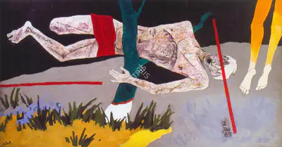 M.F. Husain (Artist), Safdar Hashmi, 1989, Painting