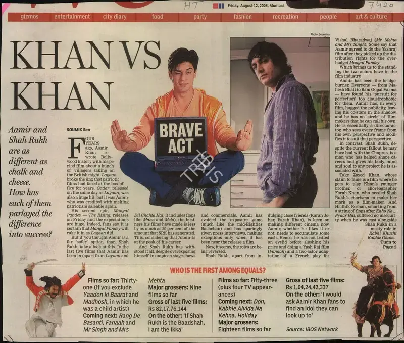 Soumik Sen (Reporter), Khan vs Khan, 2005, Newspaper Clipping