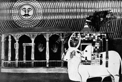 Ishwar Sagara (Artist), Temple, 1970, Painting