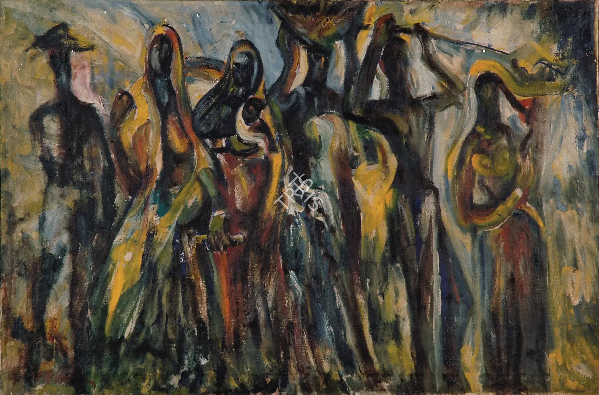 Abani Sen (Artist), To The Market, 1951, Painting