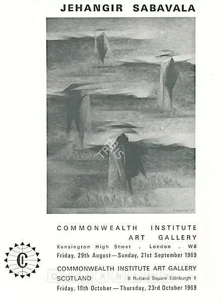 Jehangir Sabavala (Artist), Jehangir Sabavala, 1969, Solo Exhibition Invitation