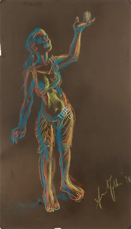 Anna Molka&nbsp;Ahmed (Artist), Untitled (Woman with raised hand), 1978, Painting