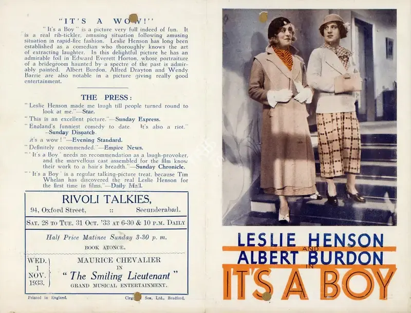 Tim Whelan (Director), It's a Boy, 1933, Handbill