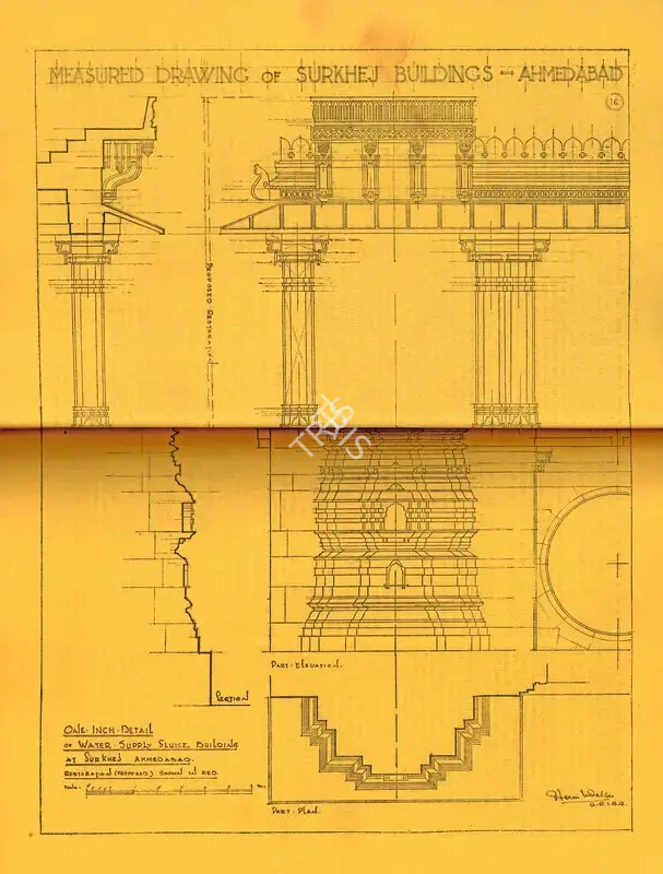 Unknown (Cartographer), Measured Drawing of Surkhej Buildings, Map