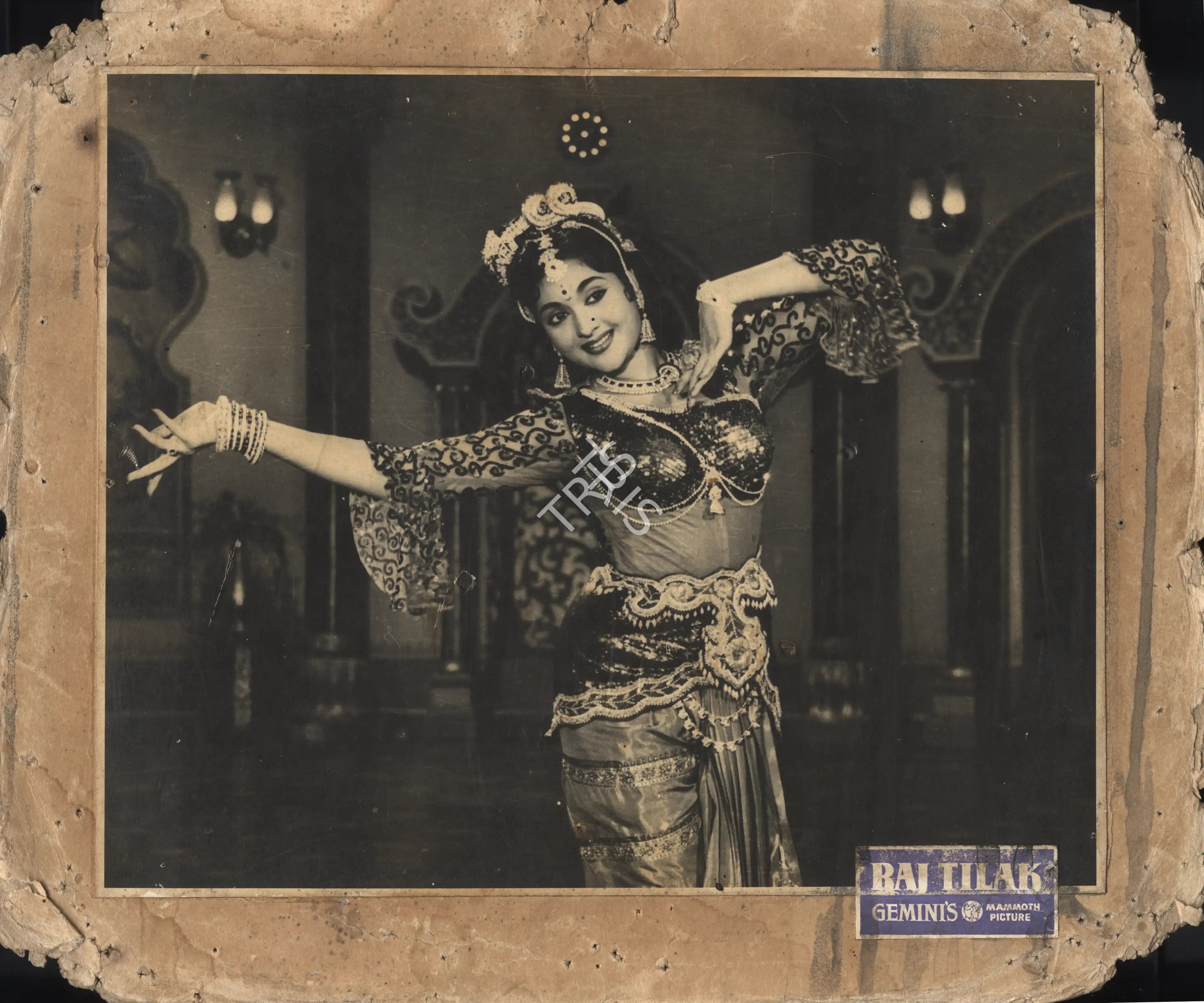 P. Ellappa (Cinematographer), Raj Tilak, 1958, Photographic Still Mounted on Lobby Card