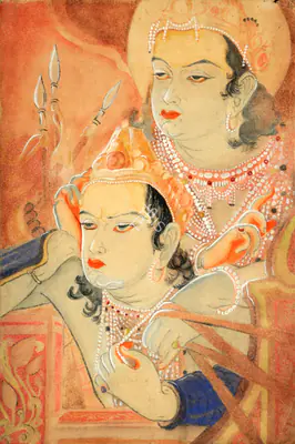 Chittaprosad (Artist), Shri Krishnarjuniyam, 1951, Painting