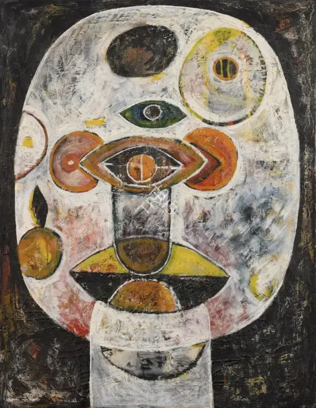 Avinash Chandra (Artist), White Head, 1960, Painting