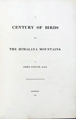 John Gould (Author), A Century of Birds from the Himalaya Mountains, 1832, Authored Antiquarian Book