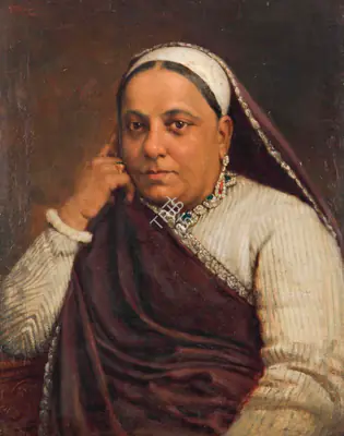 M.F. Pithawala (Artist), Untitled (Portrait of a Parsi Lady), 1913, Painting
