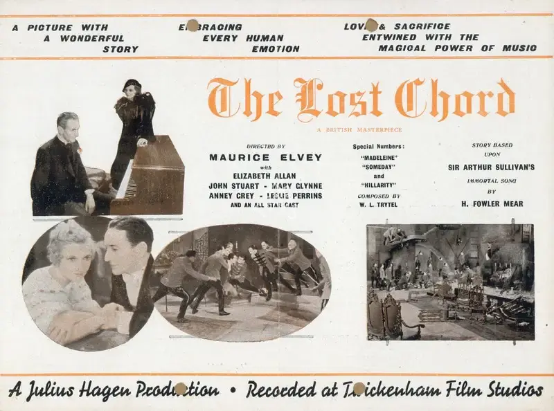 Maurice Elvey (Director), The Lost Chord, 1933, Handbill
