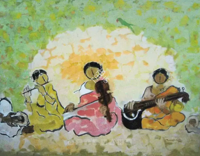 Reddeppa Naidu (Artist), Musicians I, 1991, Painting