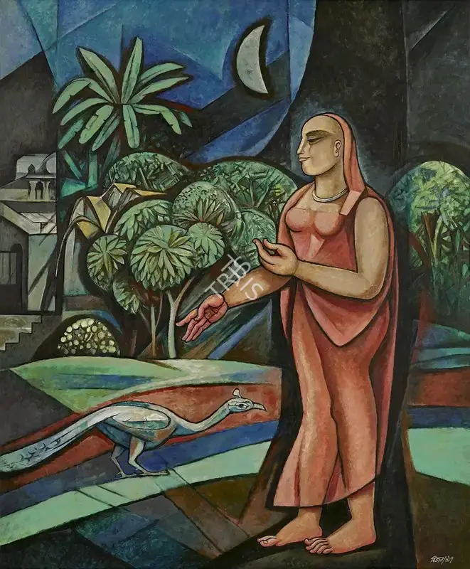 Bijon Choudhury (Artist), She Is To Make To Exit, 1997, Painting