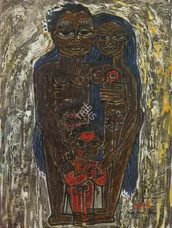 Laxman Pai (Artist), Untitled (The Family), 1959, Painting
