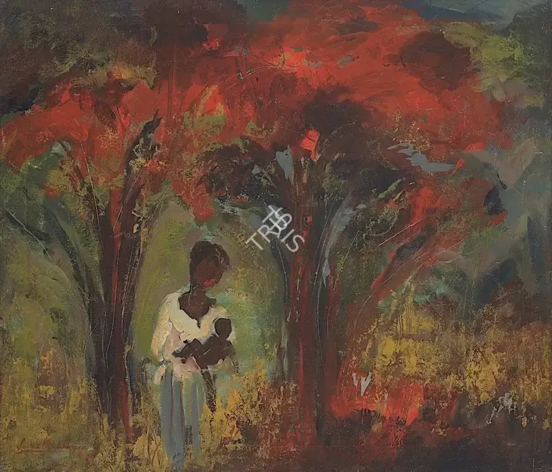 Mookherjea, Sailoz (Artist). Untitled, n.d. | Painting, Sa.Mum/06.04.22, 2022 · Saffronart
