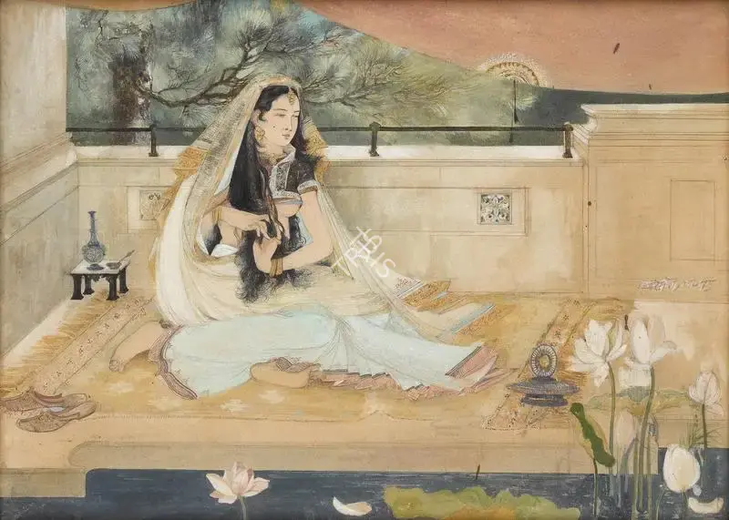 Roy Chowdhury, D.P. (Artist). An Inmate of the Harem, n.d. | Painting, Bon.Lon/25.10.21, 2021 · Bonhams