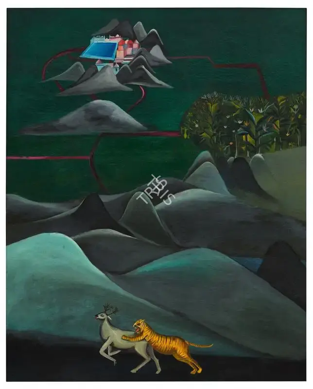 Khakhar, Bhupen (Artist). Tiger and Stag, 1970 | Painting, So.Mum/15.11.19, 2019 · Sotheby's