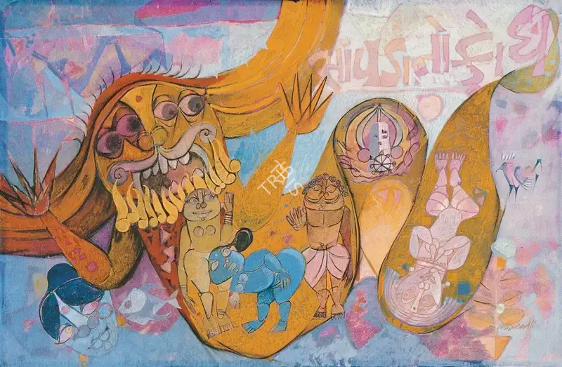 J. Sultan Ali (Artist), Pramannu Darshan series: Sanpada-No-Krodh, 1980, Painting